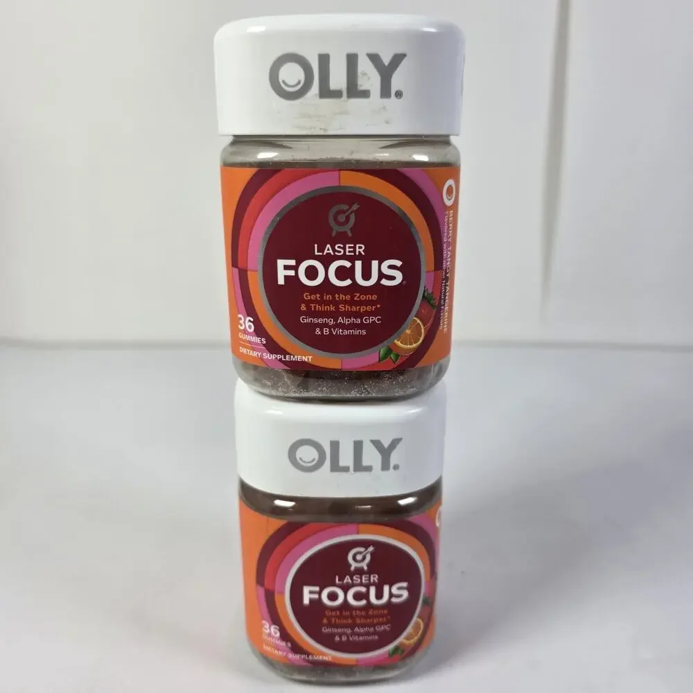 Lot Of 2 Olly Laser Focus Berry Tangy Tangerine Vitamins 36 Gummies BB 9/25/26